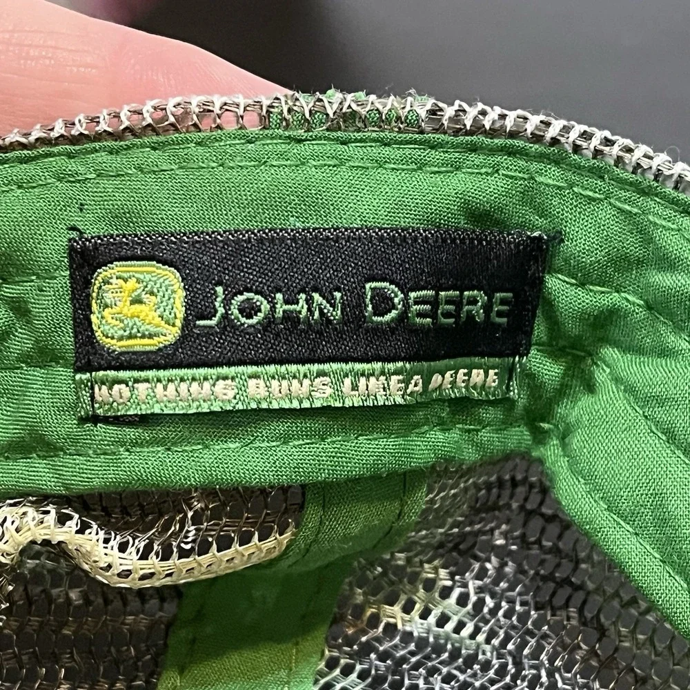 John Deere Trucker Hat Green Yellow Patch Camo Mesh Snapback Cap